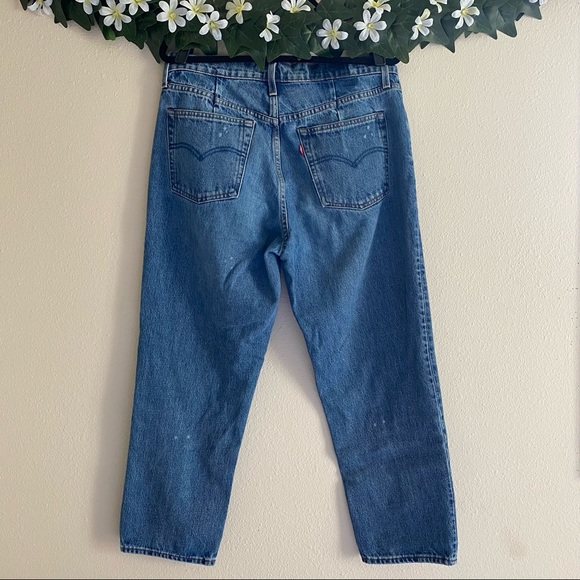 Anthropologie Levi’s Altered Straight High-Rise Cropped Jeans 32 - Picture 3 of 7